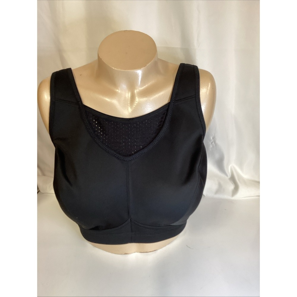 NEW Glamorise Sport 34h No-Bounce Sport Bra 1067 Wire Free black